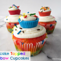 cupcake topped rainbow cupcakes