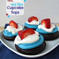 red white and blue cupcake tops