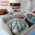 patriotic nuttella cookie dough dipped pretzels words