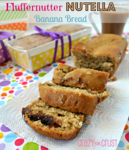 Fluffernutter Banana Bread with Nutella Swirl