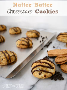 Nutter Butter Cheesecake #Cookies by www.crazyforcrust.com | A moist cookie made with cream cheese and rolled in Nutter Butters!