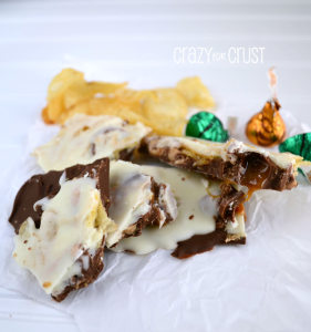 Caramel Potato Chip Bark by www.crazyforcrust.com #bark #candy #caramel