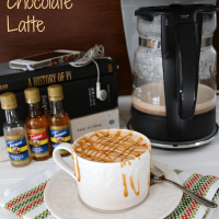 Salted Caramel Chocolate Latte by www.crazyforcrust.com #coffee #latte #caramel