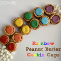 Rainbow Peanut Butter Cookie Cups by www.crazyforcrust.com #cookie #rainbow #christmas
