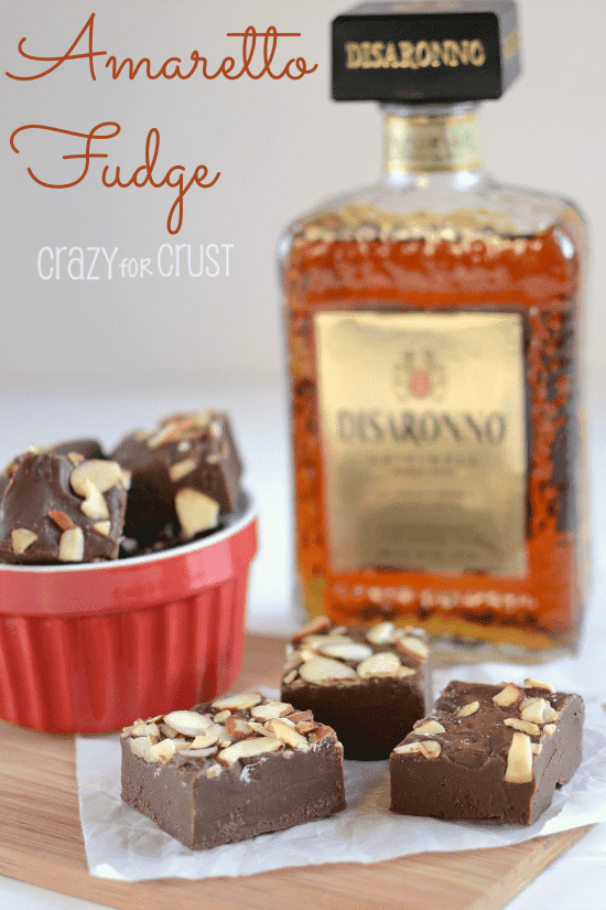 Amaretto Fudge by www.crazyforcrust.com | A rich and easy chocolate fudge infused with Amaretto Liquor. Perfect for an adult's only evening! #Fudge amaretto fudge