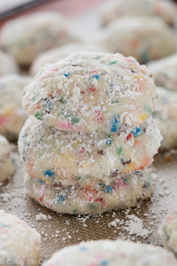 Funfetti Cake Batter Wedding Cookies Crazy for Crust