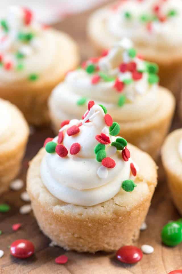 Christmas Cookie Sugar Cookie Cups are so easy, pretty, and festive. This recipe is perfect for Christmas platters!