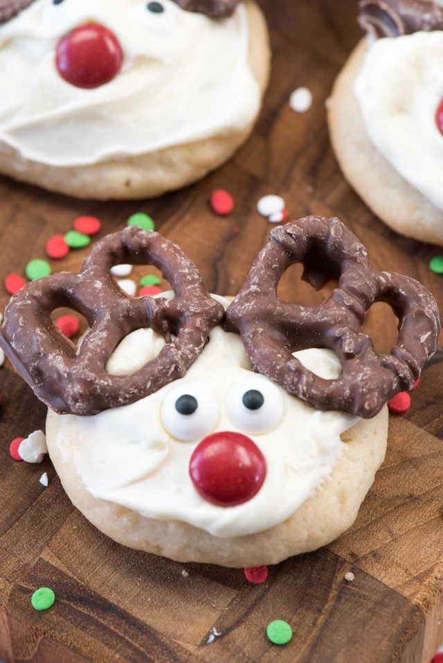 Rudolph the Red Nosed Reindeer Cookies are so fun for the kids and so easy they can make them by themselves!! They're the perfect cute Christmas Cookie.