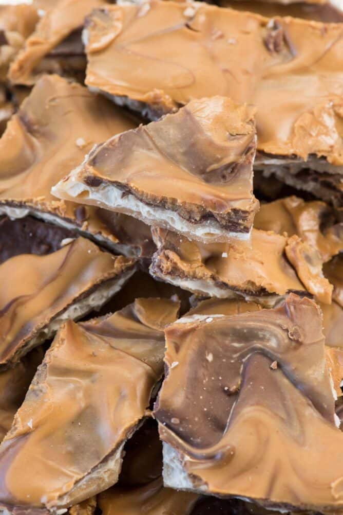 Peanut Butter Chocolate Toffee Crack Bark Recipe