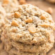 stack of oatmeal scotchie cookies