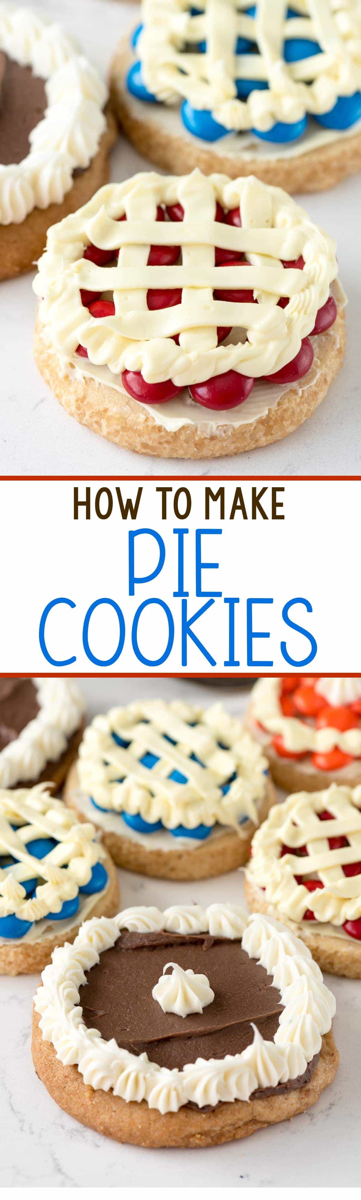 How to make Pie Cookies - this easy and fun cookie recipe makes your favorite cookies look like pie with just a few ingredients!