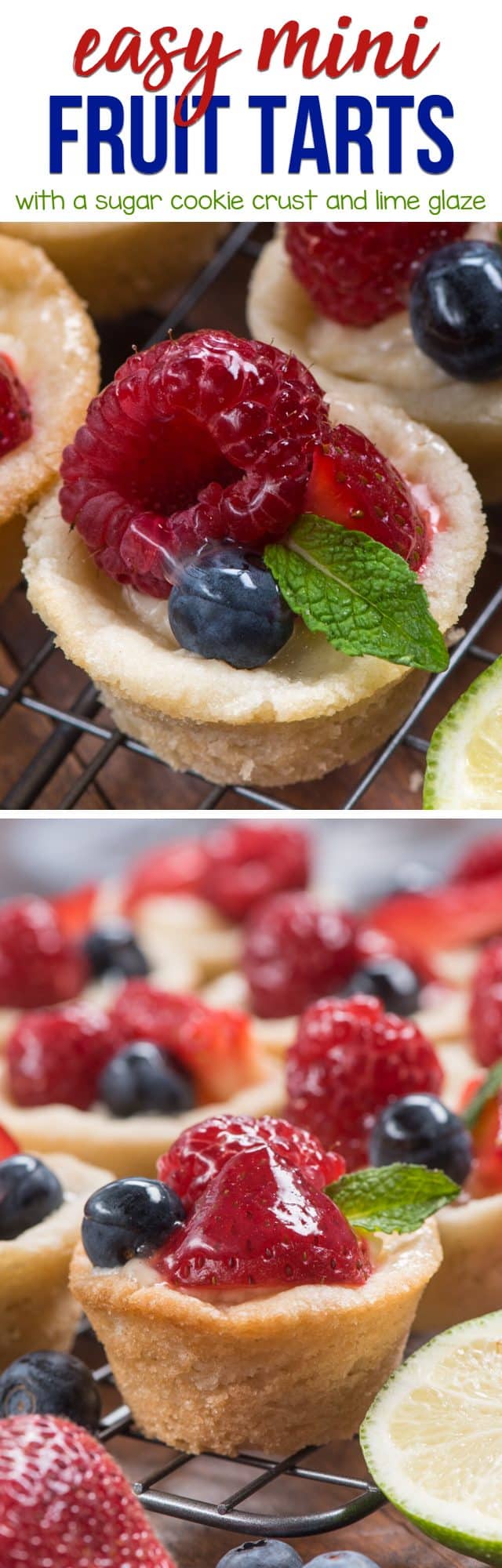 collage of mini fruit tart photos