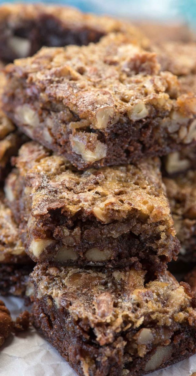 Pecan Pie Brownies are an easy way to have your pecan pie and your brownies too! These are great for a party or just because you love gooey chocolate brownies and the perfect pecan pie!