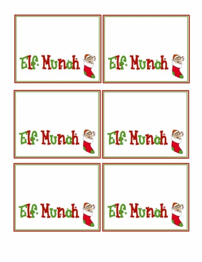 Elf Munch Snack Mix (Free Printable) - Crazy for Crust