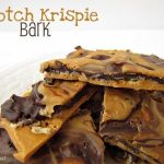 scotch krispie bark on white plate