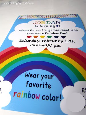 rainbow birthday party invitation