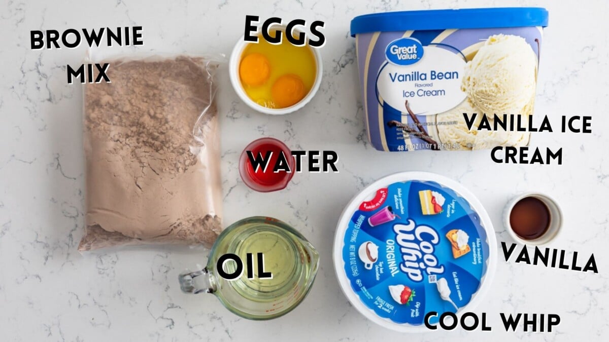 ingredients in brownie ice cream cake