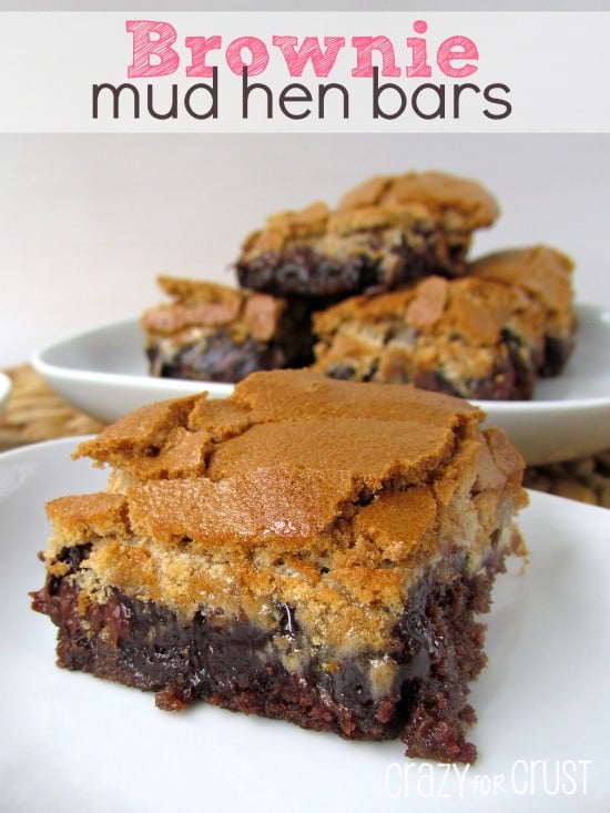 Brownie Mud Hen Bars - the BEST RECIPE EVER! Gooey fudgy brownies topped with a crunchy meringue topping!