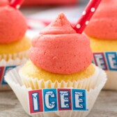 Up close picture of an ICEE cupcake