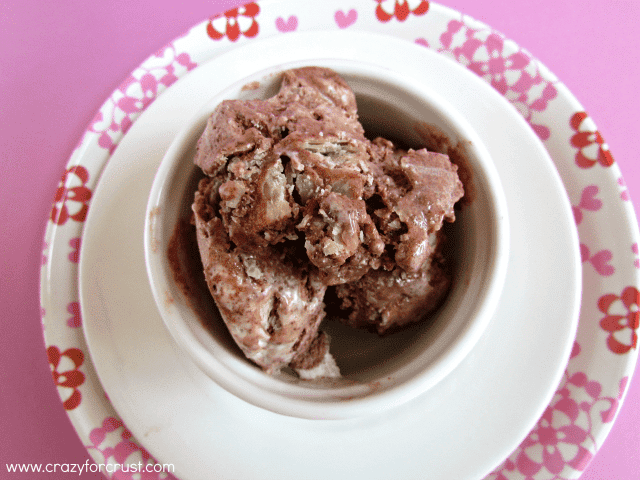 french silk pie ice cream in white dish