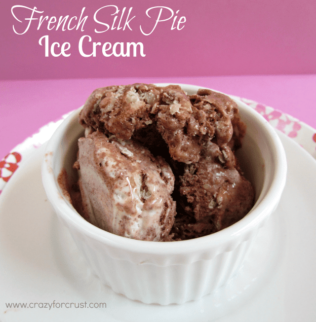french silk pie ice cream in white dish
