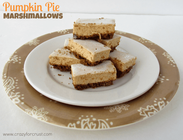 Pumpkin Pie Marshmallows on white plate