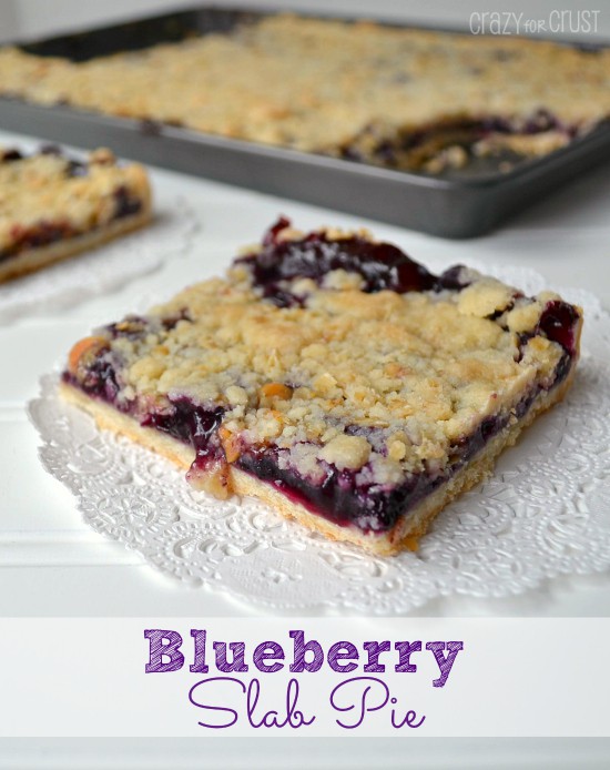 Blueberry Slab Pie with text on bottom