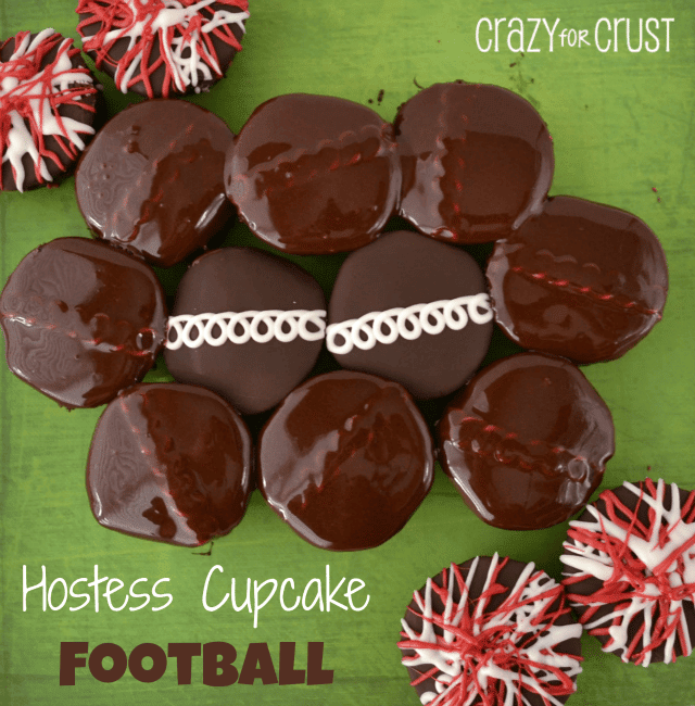 Hostess Cupcake Football overhead shot with words