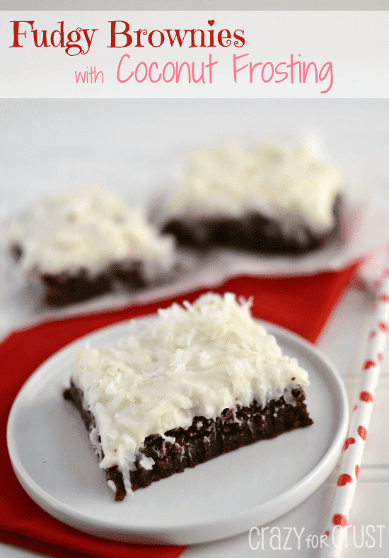 fudgy brownies with coconut frosting