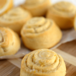 lemon sweet rolls on cutting board