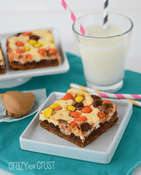 Peanut Butter Cookie Cheesecake Bars 3 words