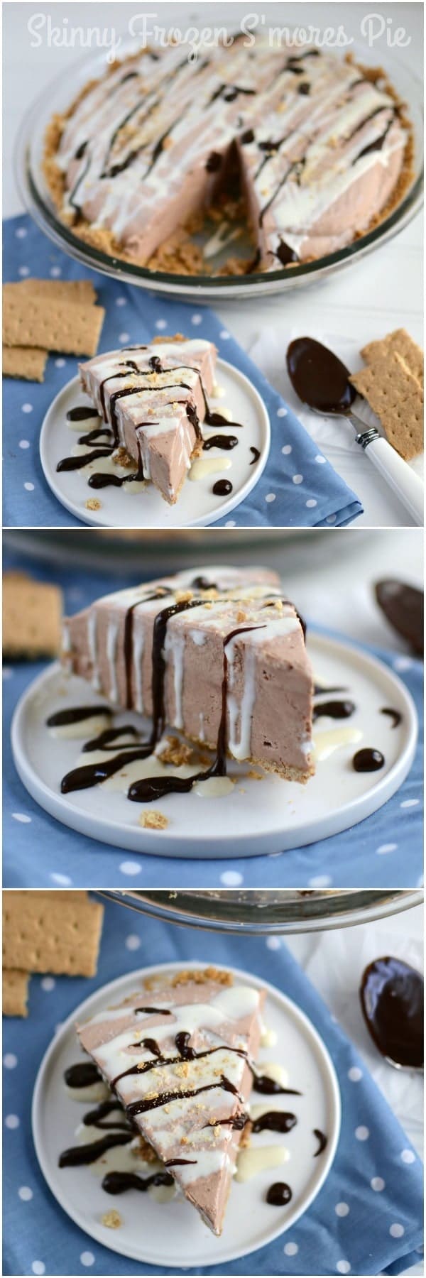 Skinny Frozen S'mores Pie all the pie with less the guilt