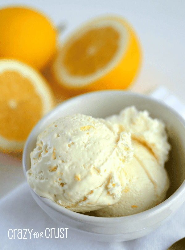 lemon ice cream in white dish