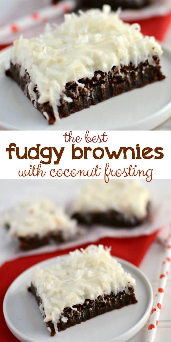 The Best Fudgy Brownies with Coconut Frosting