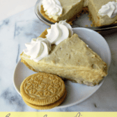 Banana cream pie with golden oreo crust