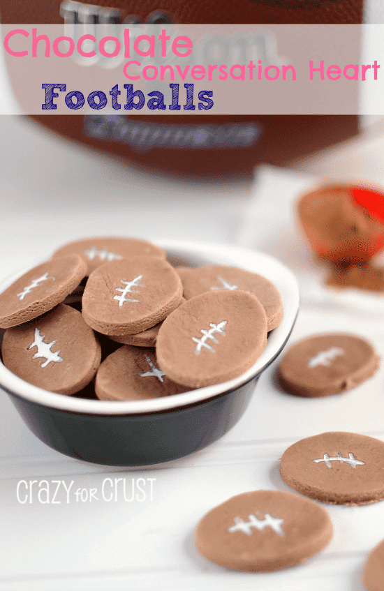 chocolate football conversation hearts