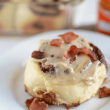 Bacon Maple Cinnamon Rolls on white plate