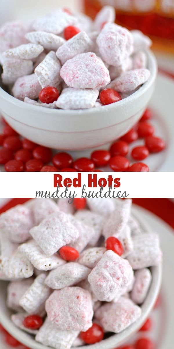 Red Hots Muddy Buddies collage photo