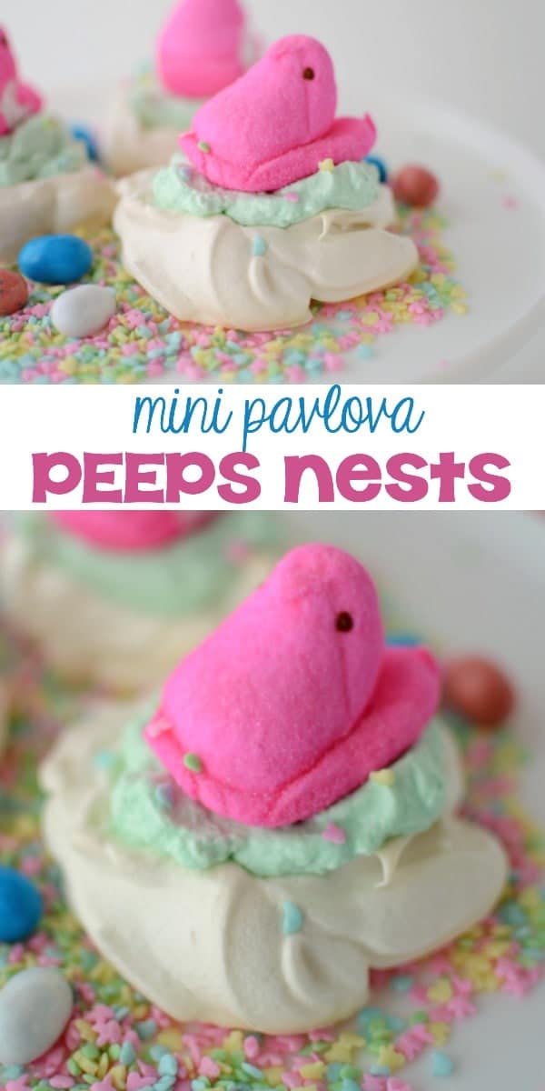 Mini Pavlova Peeps Nests are the perfect treat for Easter