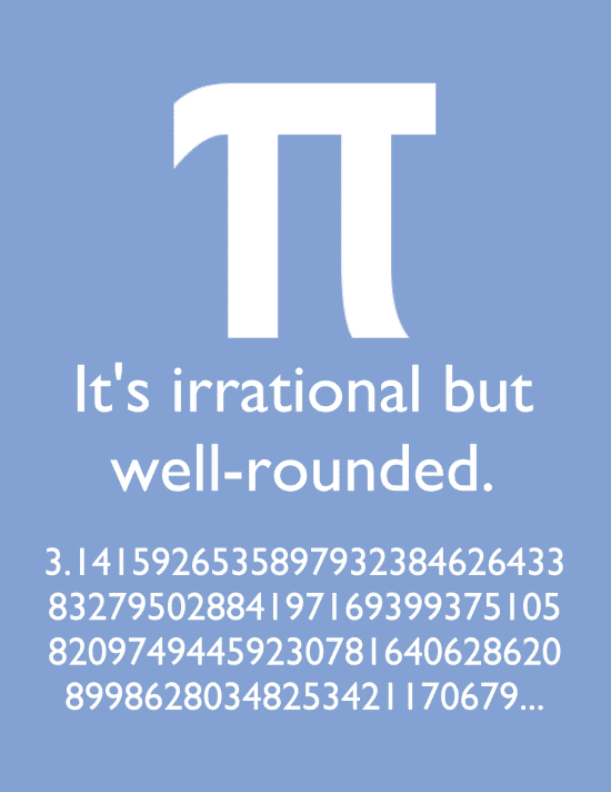 pi irrational sign smaller