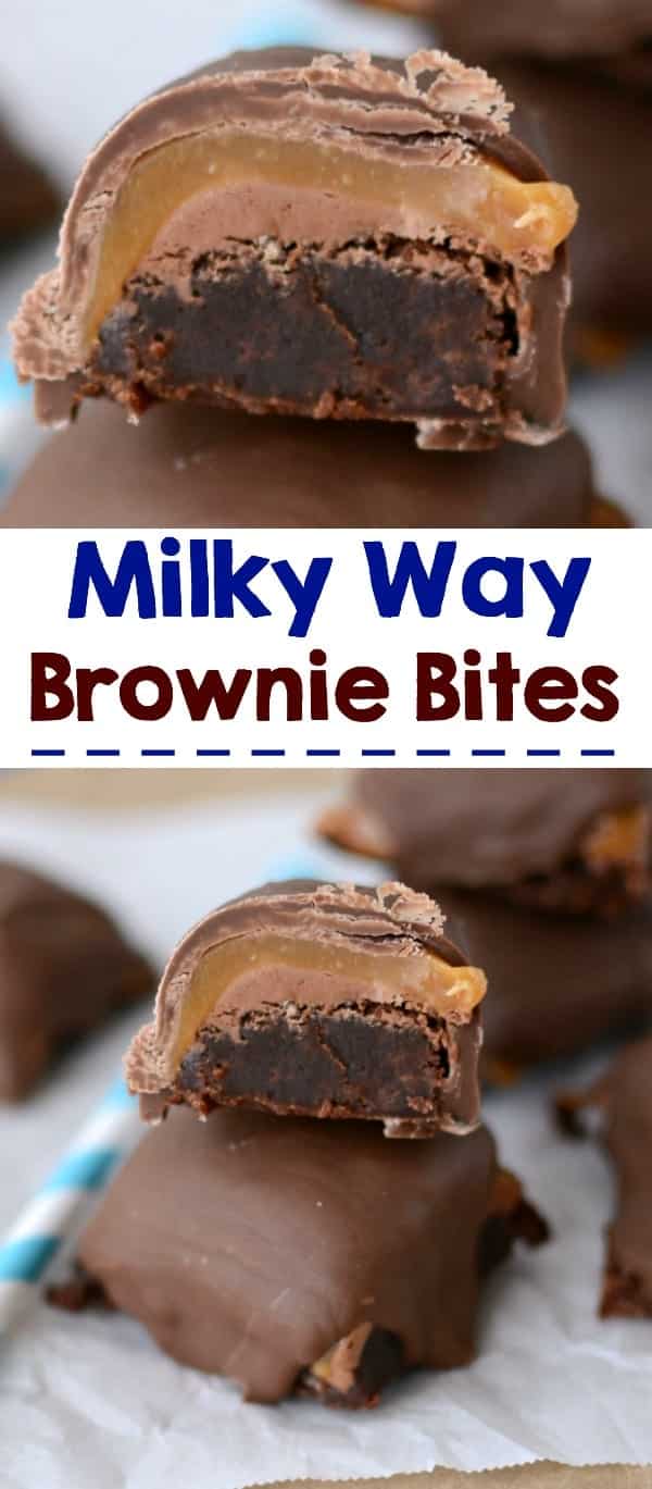 Milky Way Brownie Bites - make your own Milky Way candy bars but add brownies on the bottom!