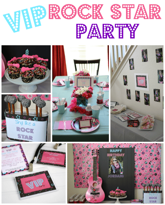 Pink Personalised Pop Music Party Theme VIP Lanyard for Birthday Invite Blue 