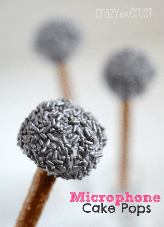 Microphone Cake Pops with pretzel stick holders