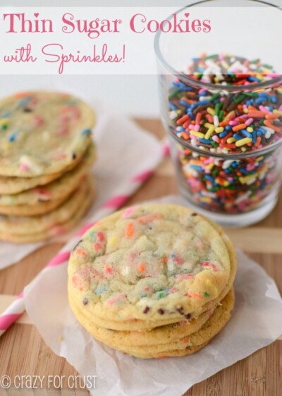 Thin Sugar Cookies with Sprinkles - Crazy for Crust
