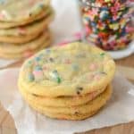 stack of thin-sugar-cookies with sprinklesd