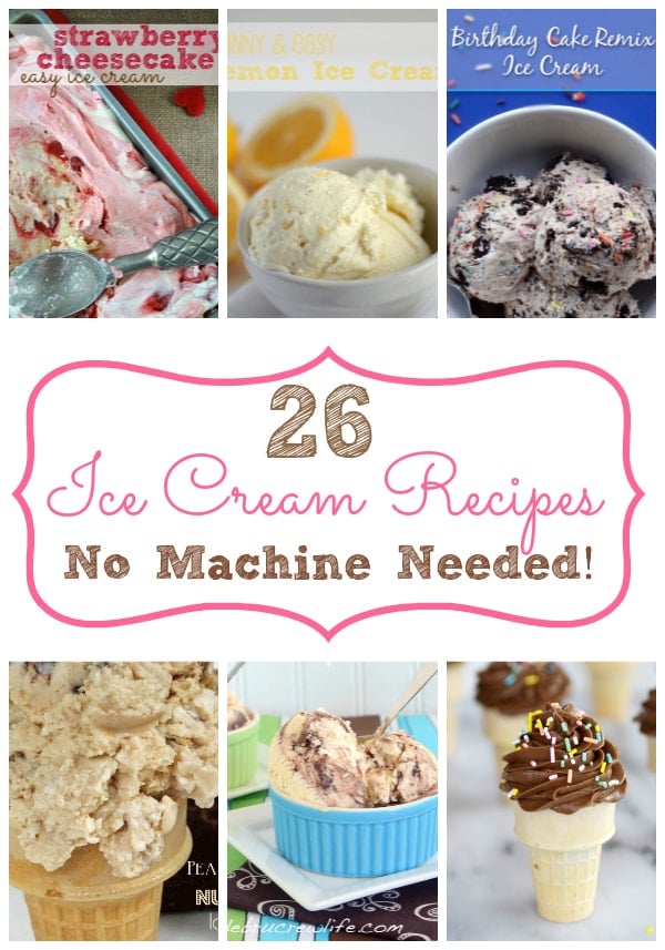Pic collage of easy ice cream recipes with title