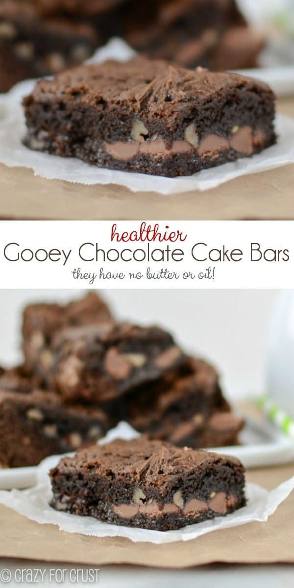 slice of chocolate cake bar with walnuts on parchment paper