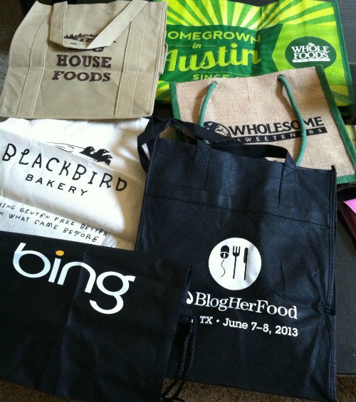 blogherfood tote swag