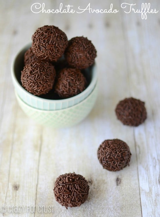 Chocolate-Avocado-Truffles overhead shot with title