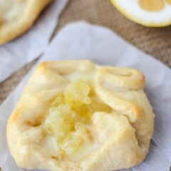 lemon cream danish on parchment paper